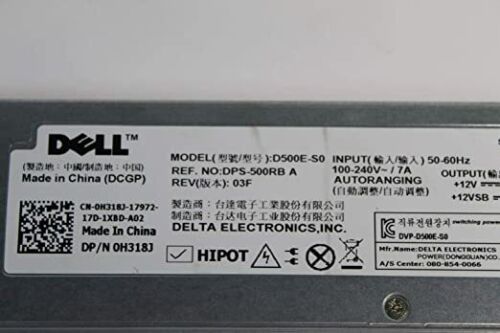 Dell Delta Electronics D500E-SO 500 Watt PSU Power Supply | Asia Server ...